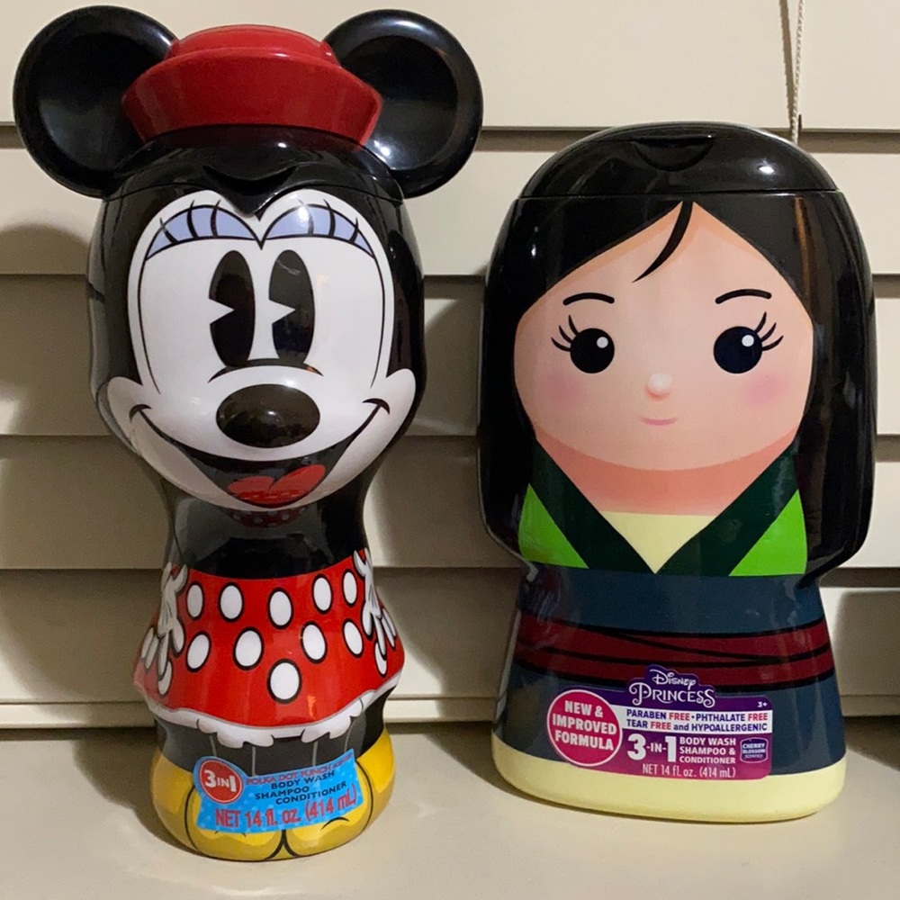 BNWT Kid’s Disney Minnie Mouse & Princess 2-pack Body Wash/Shampoo/Conditioner